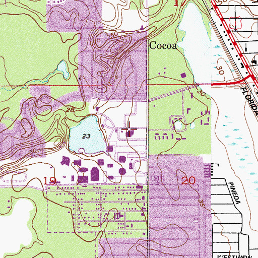 Topographic Map of Florida Solar Energy Center Library, FL