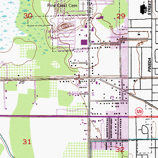 Topographic Map of Eagle One Mobile Home Park, FL