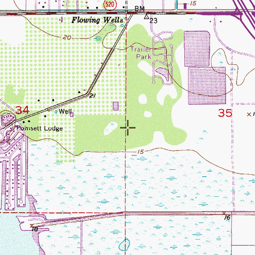 Topographic Map of Cedar Lakes Mobile Home Park, FL