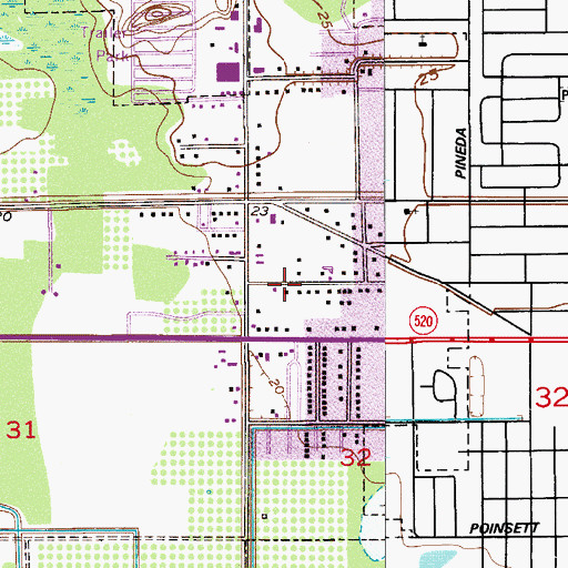 Topographic Map of Fontana Cove Mobile Home Park, FL