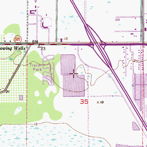 Topographic Map of Forest Village Mobile Park, FL