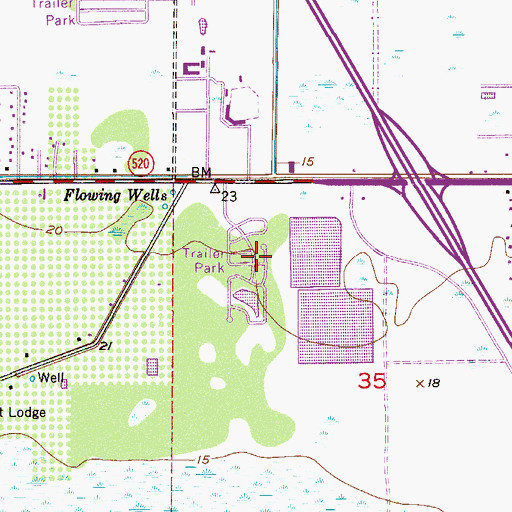 Topographic Map of Maplewood Village Mobile Home Park, FL