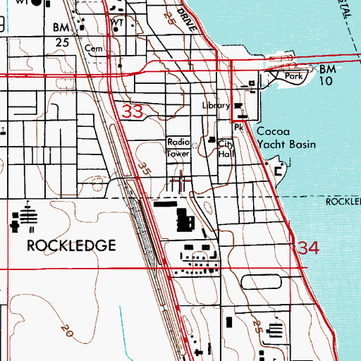 Topographic Map of Oak Mobile Home Park, FL