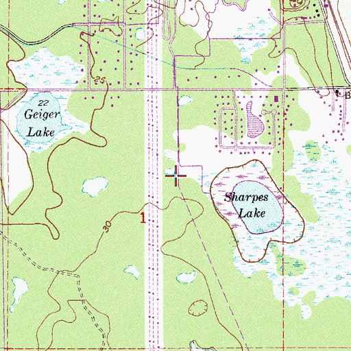 Topographic Map of Sunlake Estates Mobile Home Park, FL