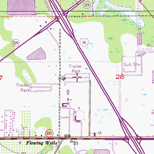 Topographic Map of West Gate Mobile Home Park, FL