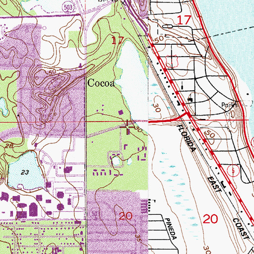 Topographic Map of Bethel Bible Baptist Church, FL
