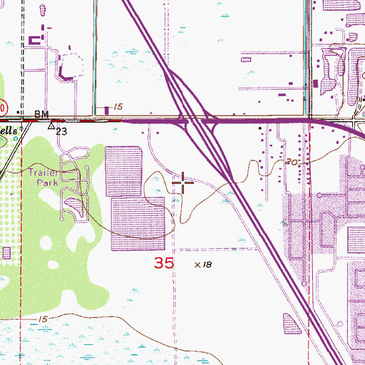 Topographic Map of Central Community Church, FL