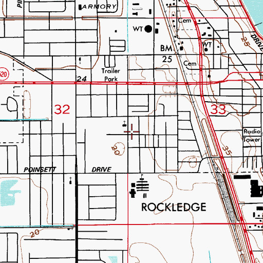 Topographic Map of Emmons Church of God by Faith, FL