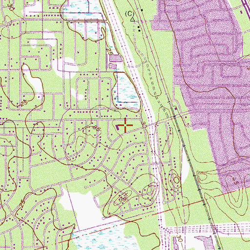 Topographic Map of First Baptist Church of Port Saint John, FL