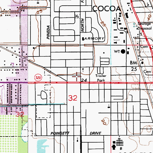 Topographic Map of King Street Baptist Church, FL