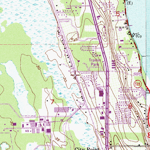 Topographic Map of Mount Carmel Missionary Baptist Church, FL