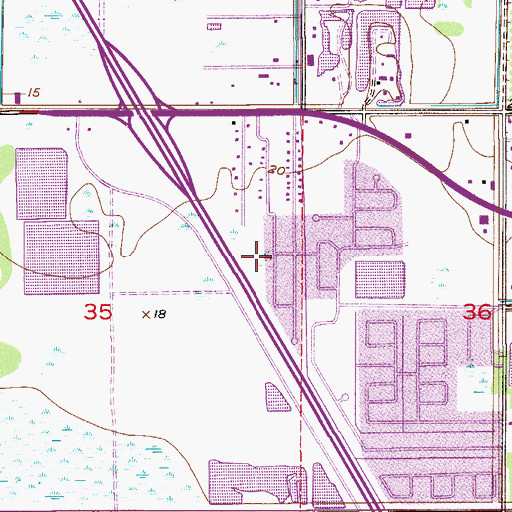 Topographic Map of Parker Memorial Baptist Church, FL
