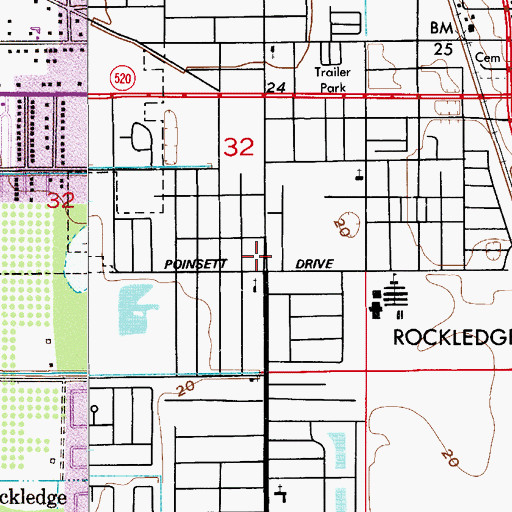 Topographic Map of Zion Orthodox Primitive Baptist Church, FL