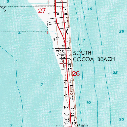 Topographic Map of Crescent Beach Trailer Court, FL