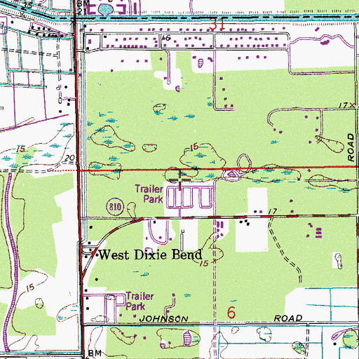 Topographic Map of Hillsboro Mobile Home Park, FL