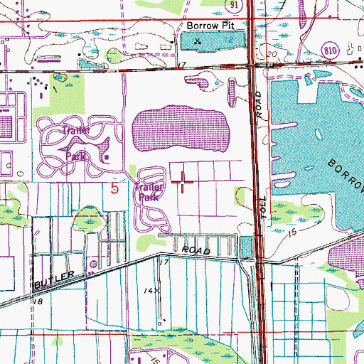 Topographic Map of Tallowwood Isle Mobile Home Park, FL
