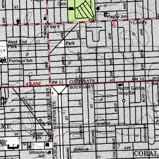 Topographic Map of Coral Gables International Art Center, FL
