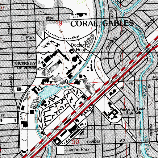 Topographic Map of Lowe Art Museum, FL