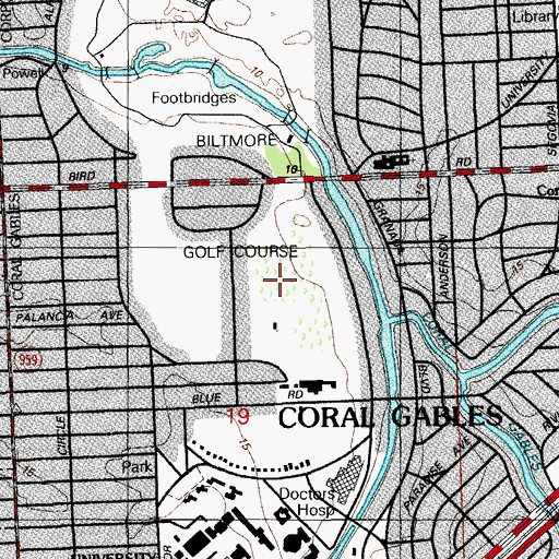 Topographic Map of Cimarrone Golf Club, FL