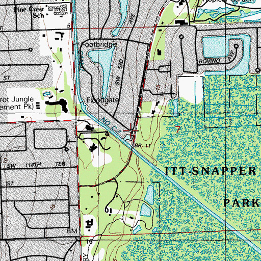 Topographic Map of Snapper Creek Marina, FL