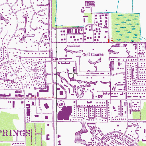 Topographic Map of Cleveland Heights Golf Course, FL