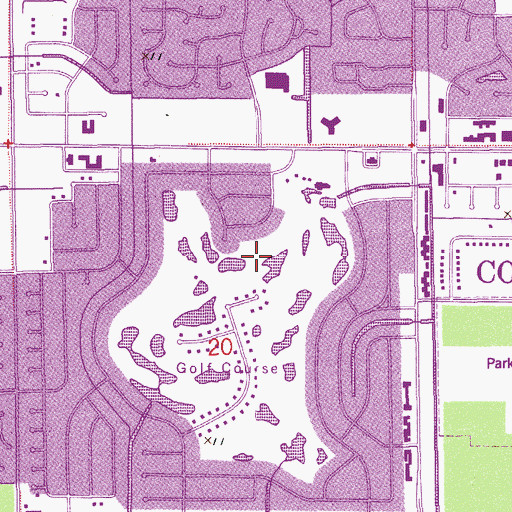Topographic Map of Clewiston Golf Course, FL