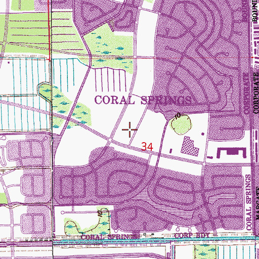 Topographic Map of Atlantic Post Office, FL