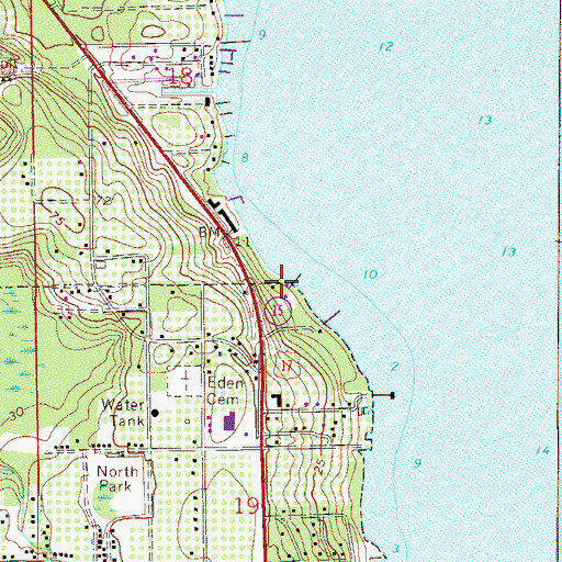 Topographic Map of Lake Crescent Mobile Home Park, FL