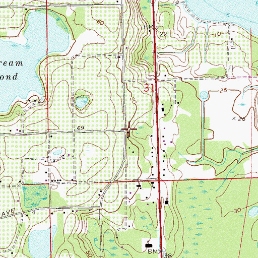 Topographic Map of Friendship Baptist Church, FL