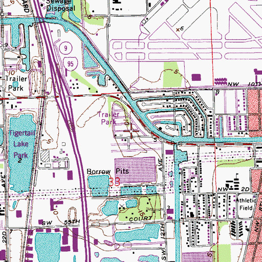 Topographic Map of Ocean Waterway Mobile Home Park, FL