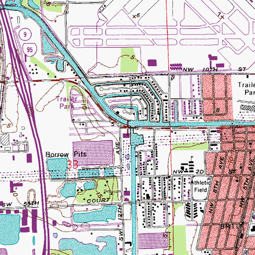 Topographic Map of American Offshore Marina, FL