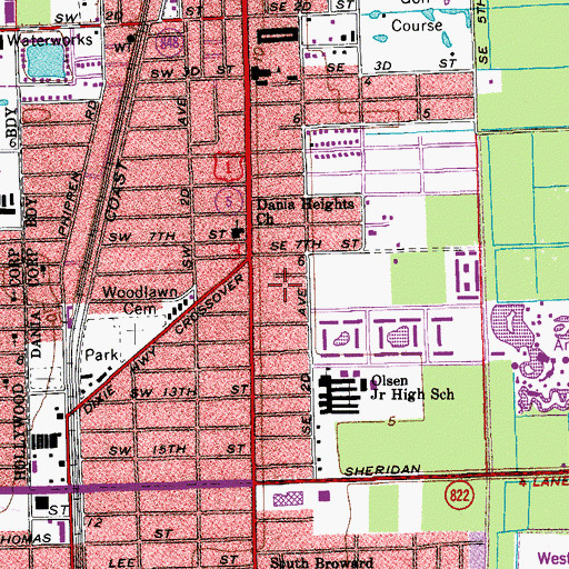 Topographic Map of Hitching Post Mobile Home Park, FL