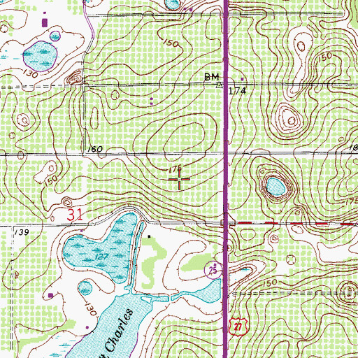 Topographic Map of Heart of Florida Medical Center Heliport, FL