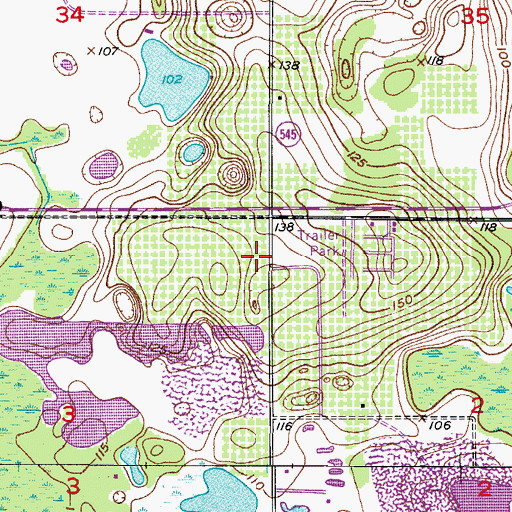 Topographic Map of Mouse Mountain Mobile Home Resort, FL