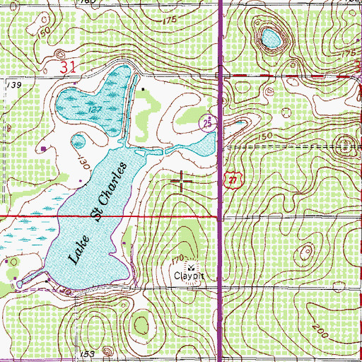 Topographic Map of Clair Mar Mobile Home Park, FL