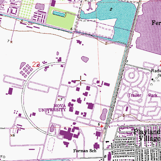 Topographic Map of Florida Atlantic University Davie Campus Davie Liberal Arts, FL