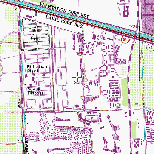 Topographic Map of Cocoa Beach Country Club, FL