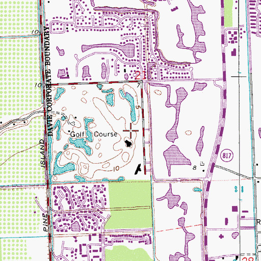 Topographic Map of Colonial Country Club, FL