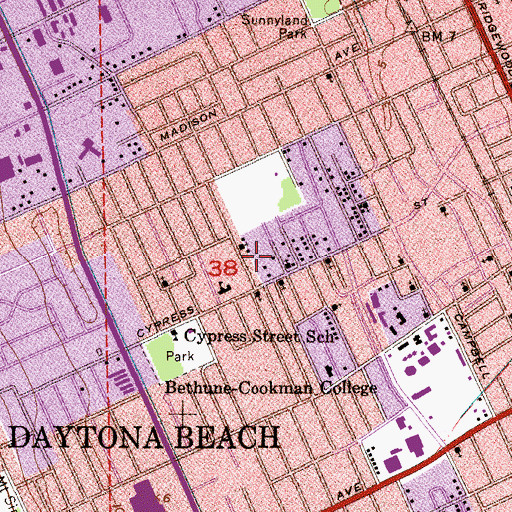 Topographic Map of Gray Temple Church of God in Christ, FL