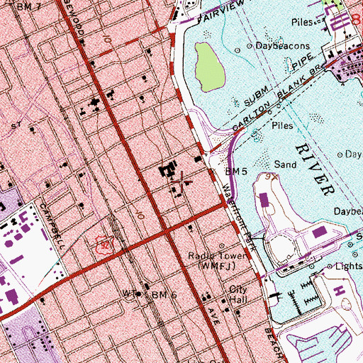 Topographic Map of His Church of Daytona Beach, FL