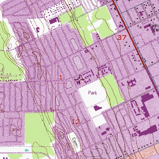 Topographic Map of Hope Fellowship Church, FL