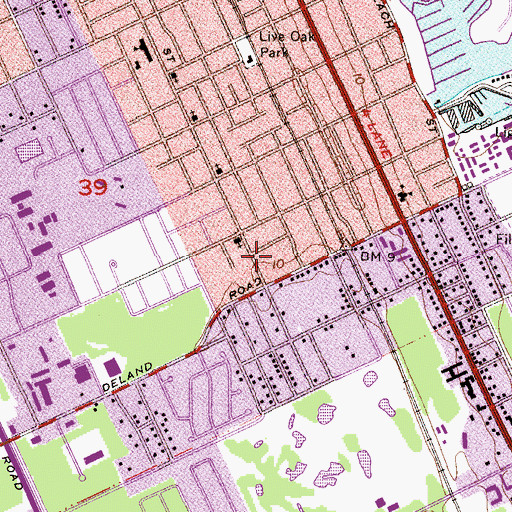 Topographic Map of House of God Church of the Living God, FL