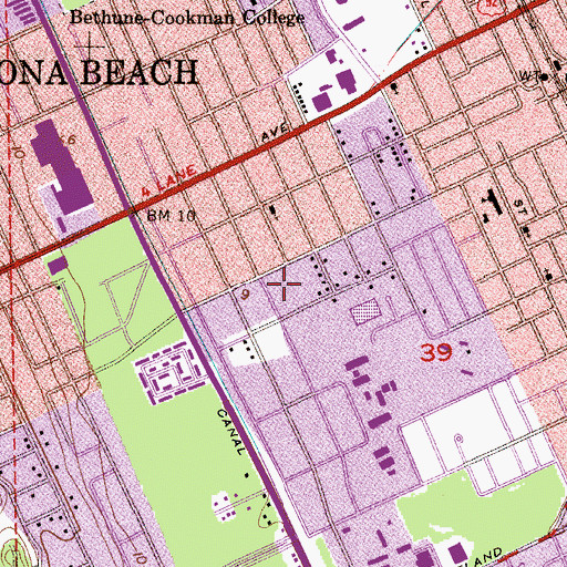 Topographic Map of Islamic Center of Daytona Beach, FL
