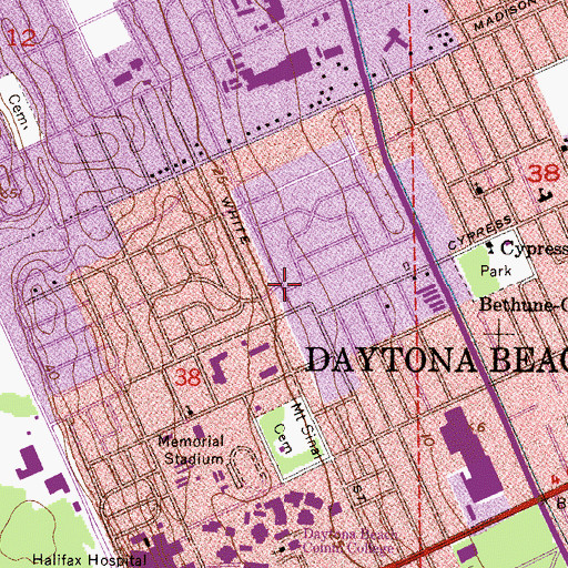 Topographic Map of Kingdom Hall of Jehovahs Witnesses West Central Congregation, FL