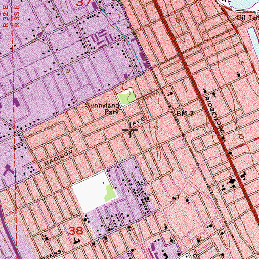 Topographic Map of Morning Star Baptist Church, FL