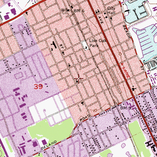 Topographic Map of Mount Moriah Missionary Baptist Church, FL