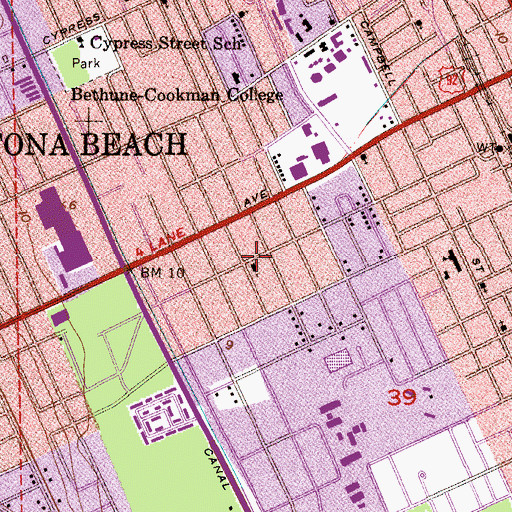 Topographic Map of Saint Luke Missionary Baptist Church, FL