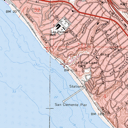 Topographic Map of Linda Lane Park, CA