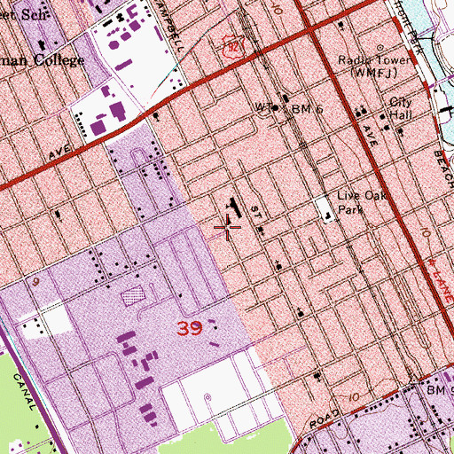 Topographic Map of School Street Church of God in Christ, FL