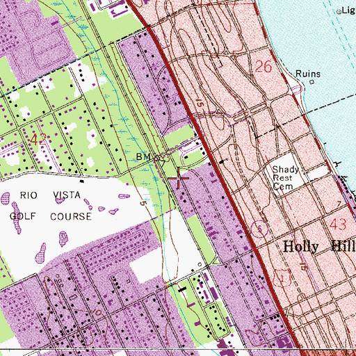 Topographic Map of The Reviving Word Christian Center, FL